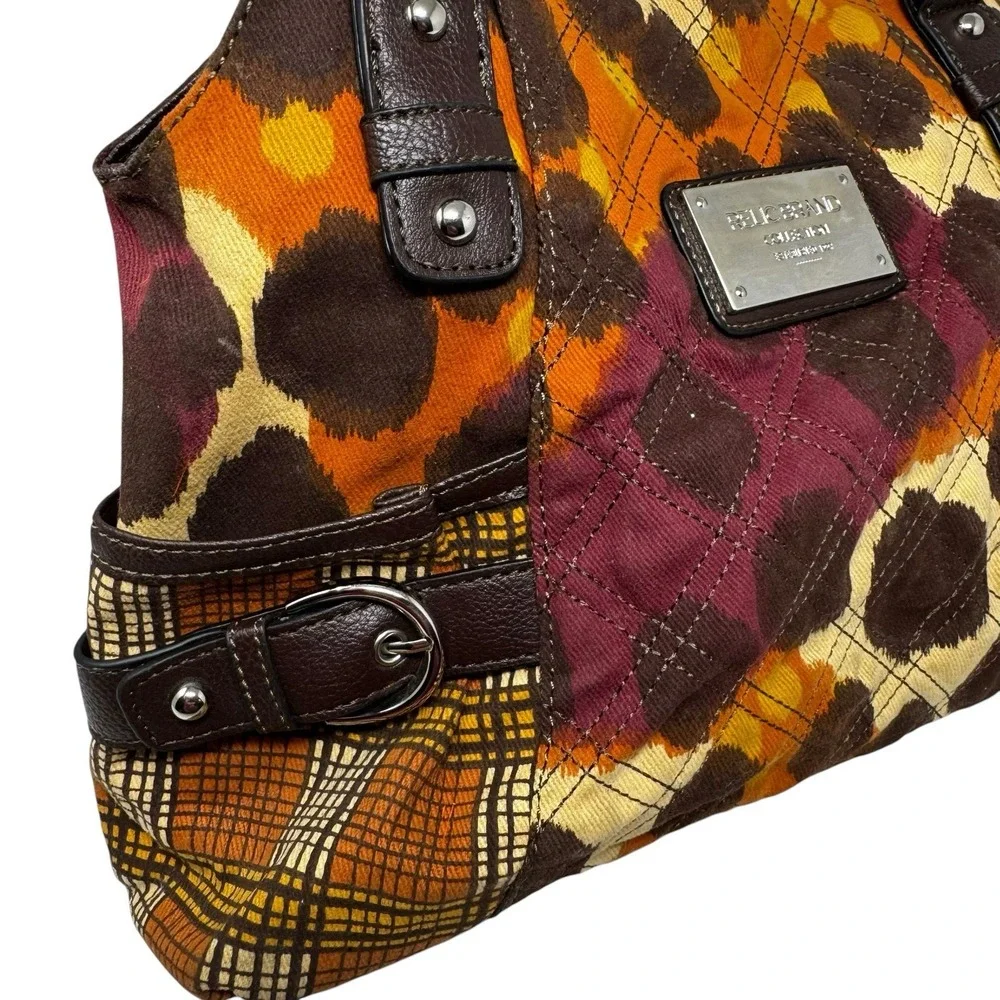 Relic Handbag Mixed Animal Print Plaid Faux Leather Handles Retro 90's Y2K Boho